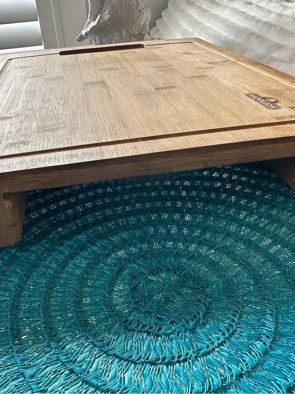 Napolean Bamboo Cutting Board with Removable Stainless Steel Bowls NWOT
